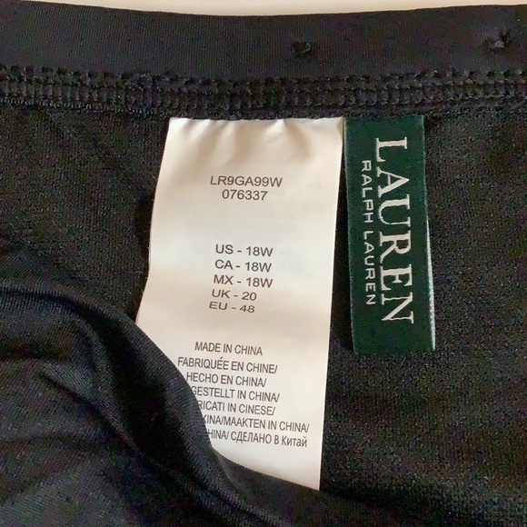 Lauren Ralph Lauren Size 18W Black Plus Size High-Waist Bikini Swim Bottom. New - Picture 4 of 6